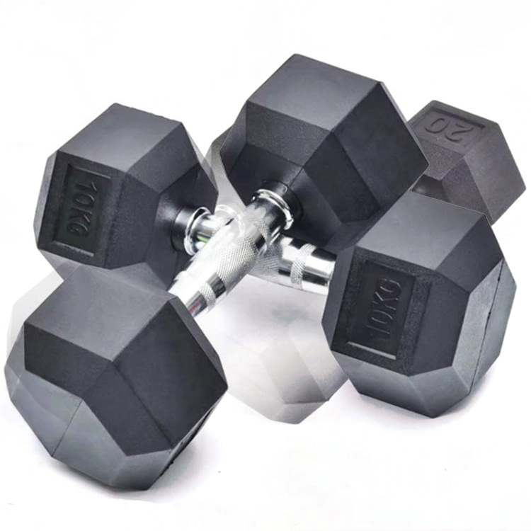 2021 ຂາຍຮ້ອນ Hex Dumbbells ຢາງ Hex Dumbbell Home Hex Rubber Dumbbell